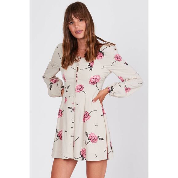 Amuse Society Dresses & Skirts - Amuse Society Easy On The Eyes Dress Women’s Small Cream Pink Floral NWT